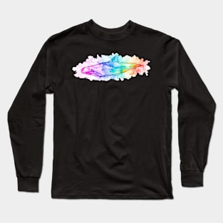 False Killer Whale rainbow watercolour Long Sleeve T-Shirt